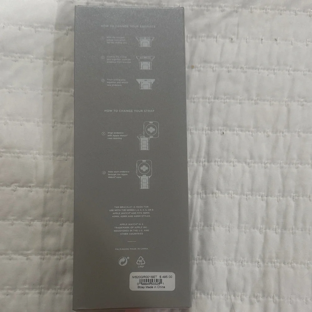 Michele Black and White Watch Band Set - Picture 2 of 2